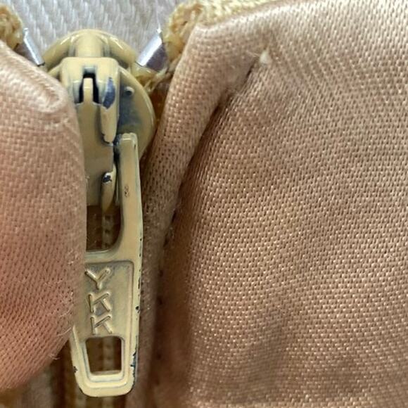 Vintage 90s Jessica McClintock Satin Mini Dress Flower Beaded Straps Champagne 6 - Picture 14 of 15